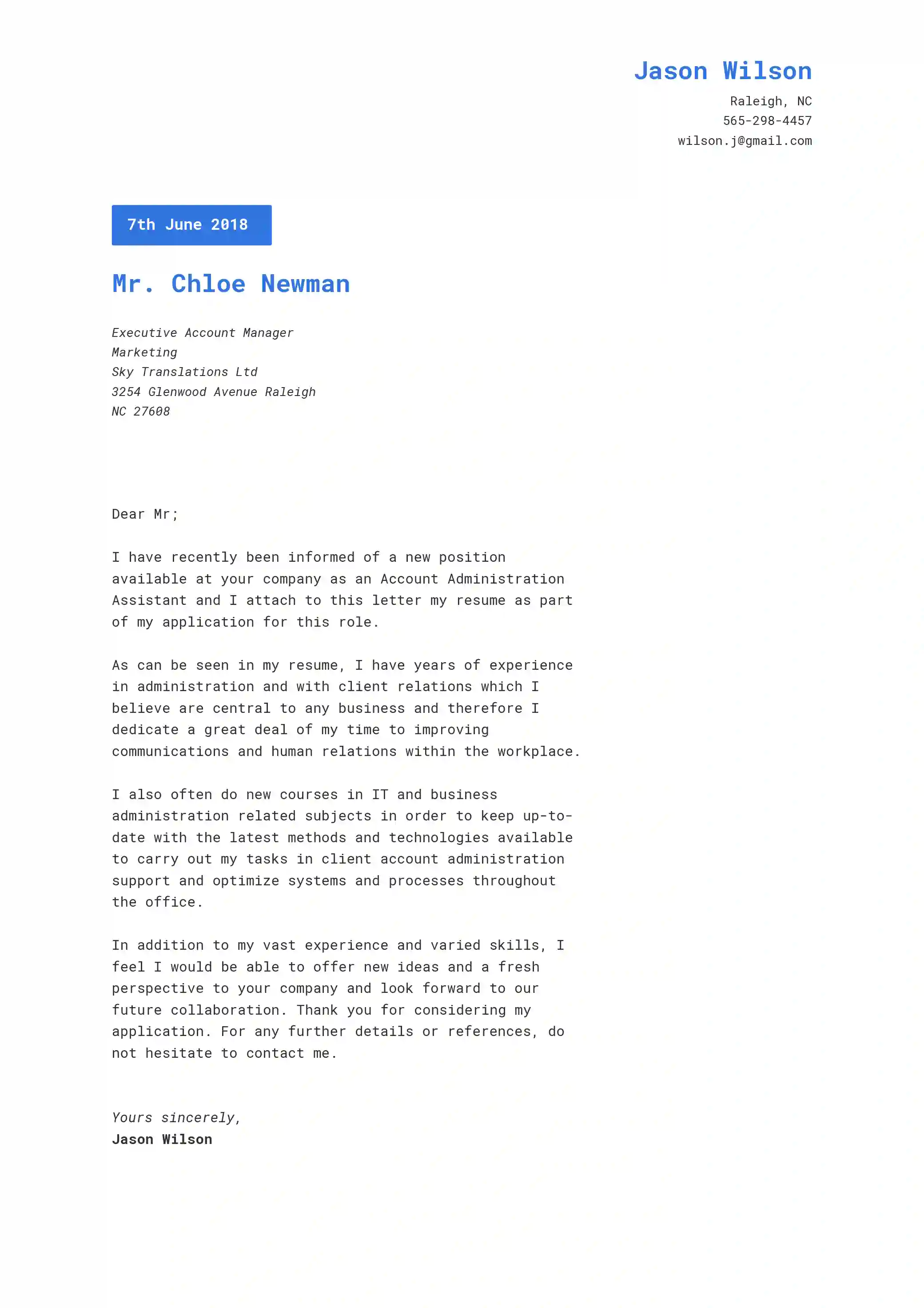 CV template Cosmopolitan