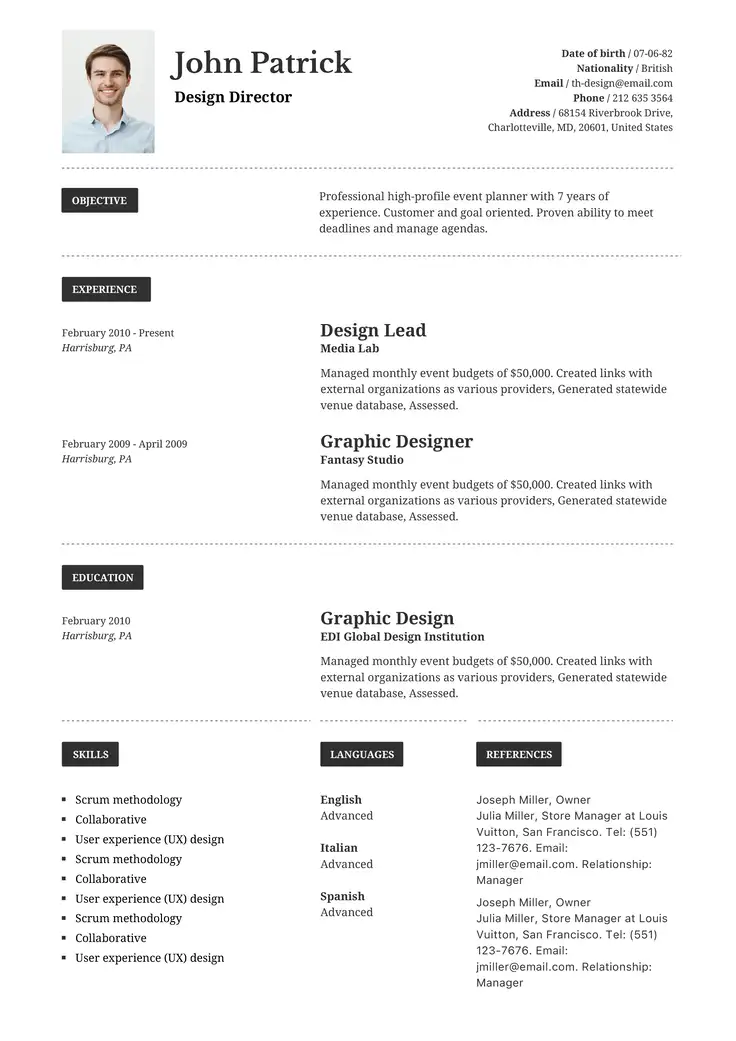 CV template Auckland