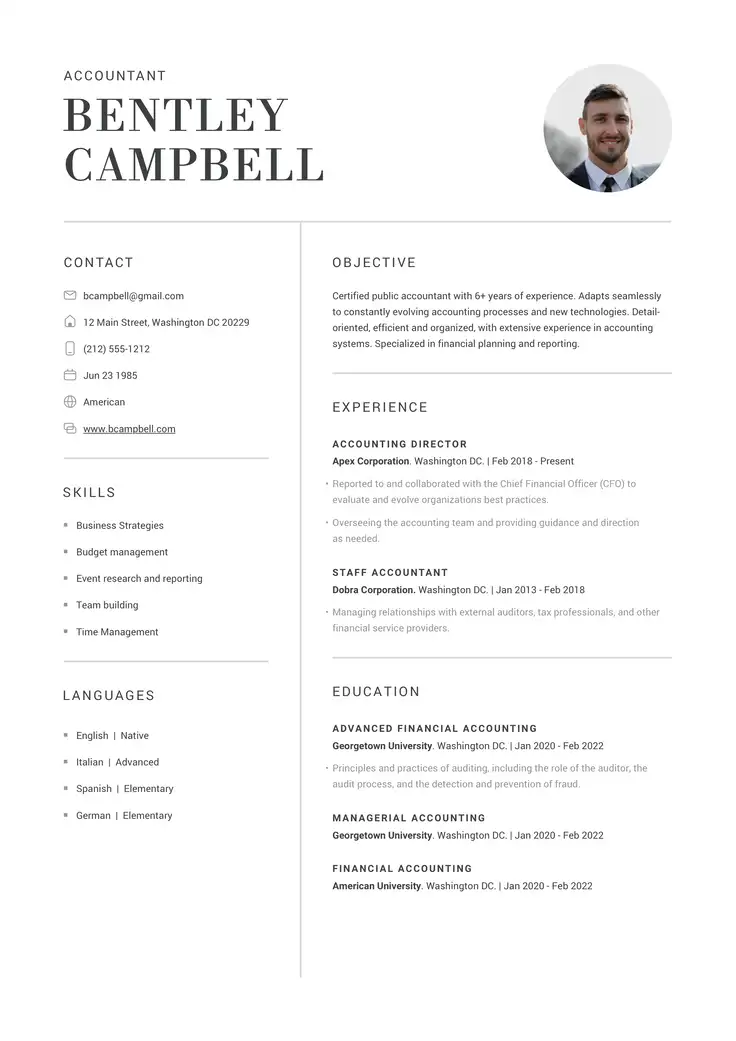 perfect resume layout