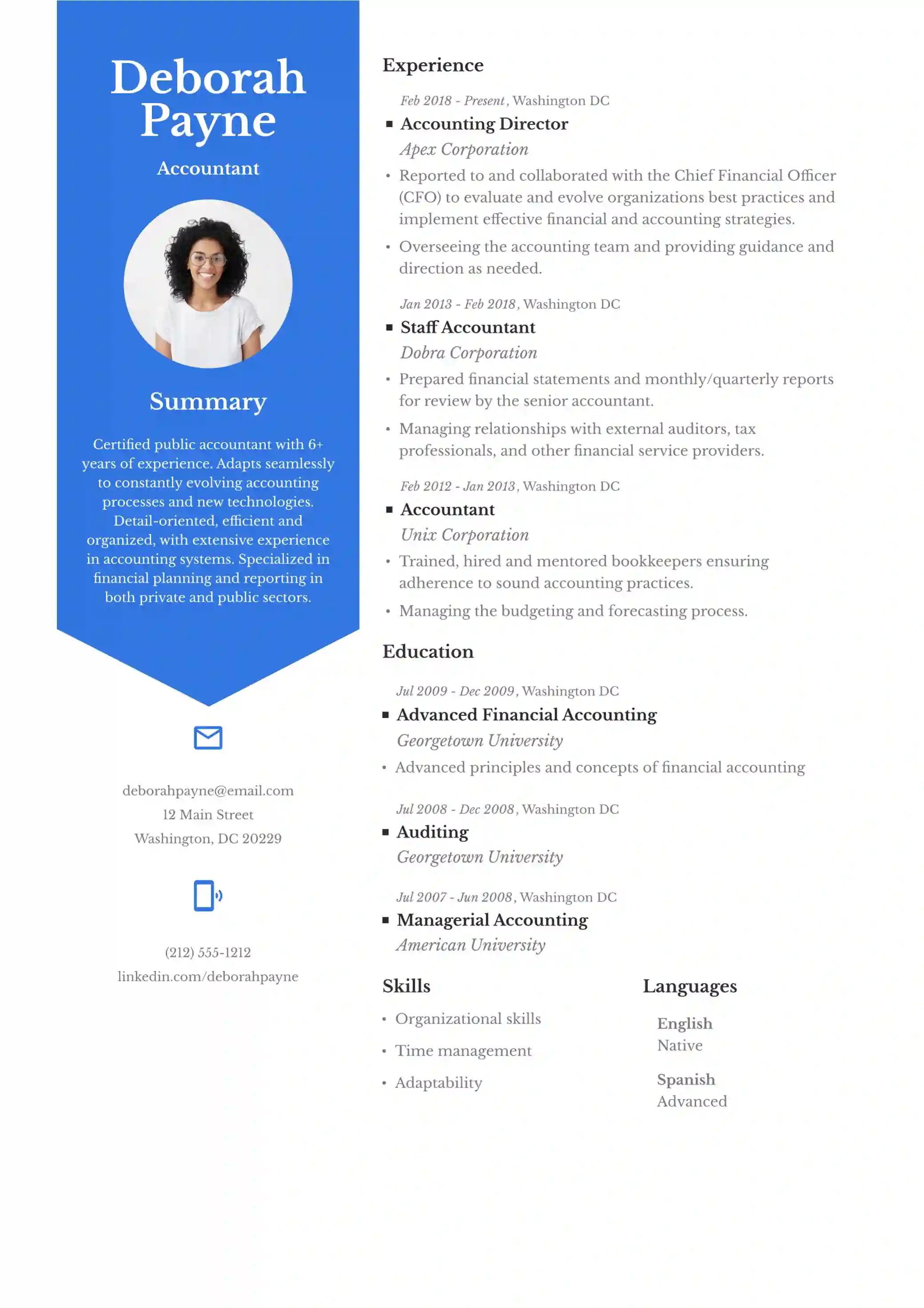 CV template San Francisco