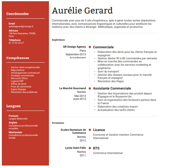 How to write a French Resume