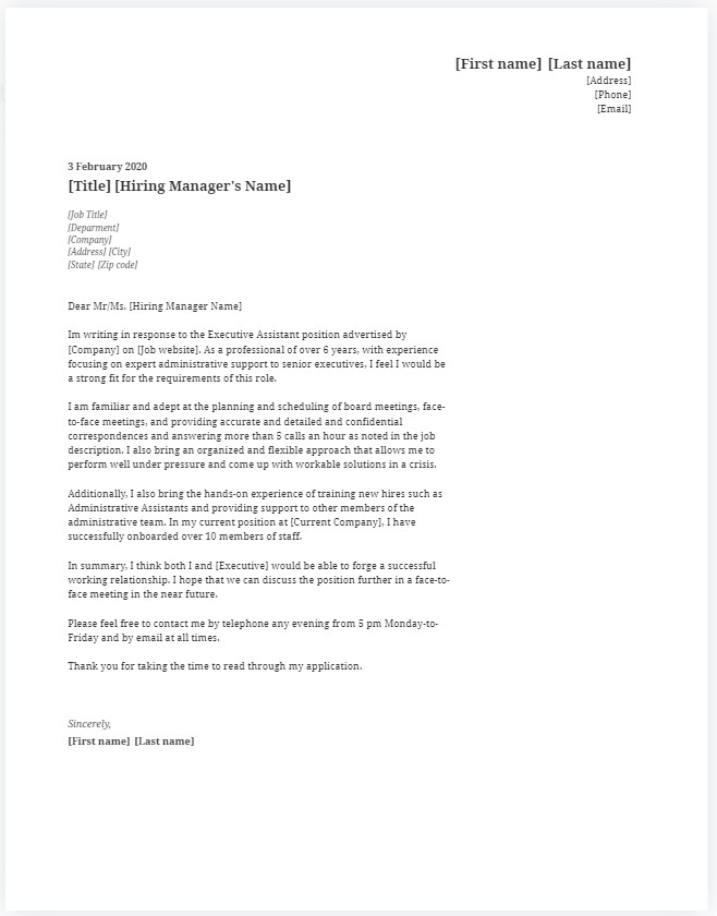 Executive Assistant Cover Letter Alimentacaoviva Blog   Executive Assistant Cover Letter Examples 