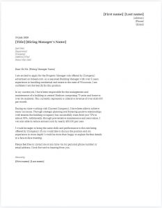 application letter property manager