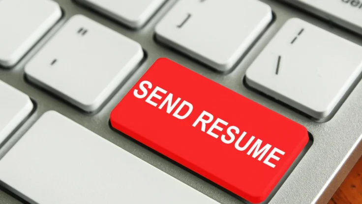 A red button with the word send resume on it.