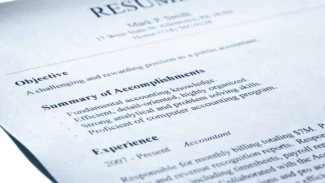 An example of a resume on a white paper.