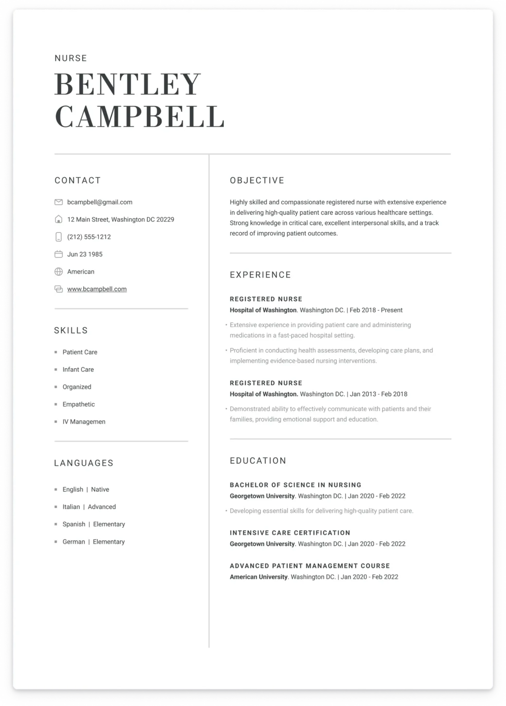 Nursing Resume Sample and Guide | ResumeCoach