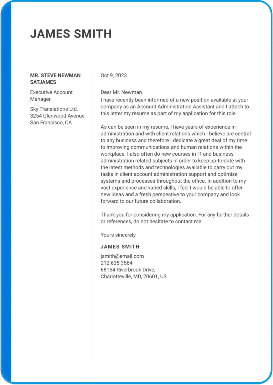 cover letter for job application customer service