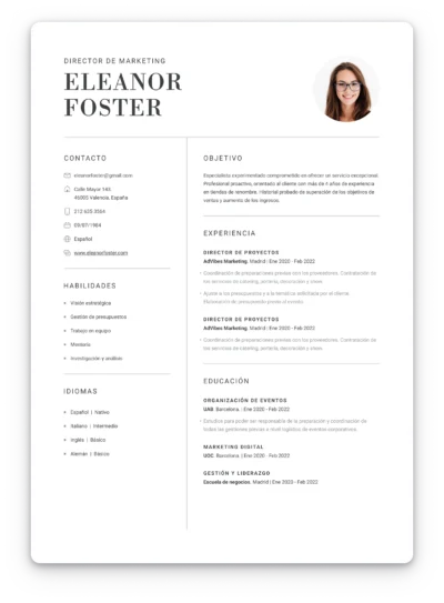 spanish CV example