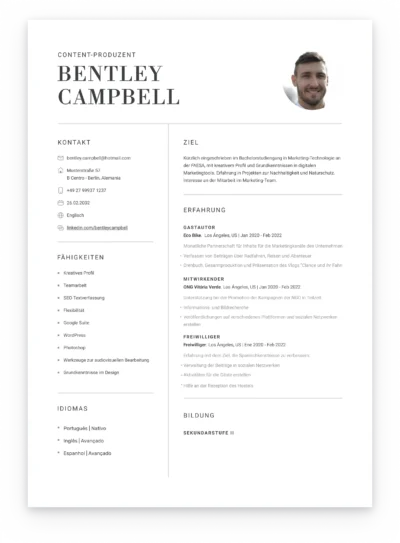 german cv example