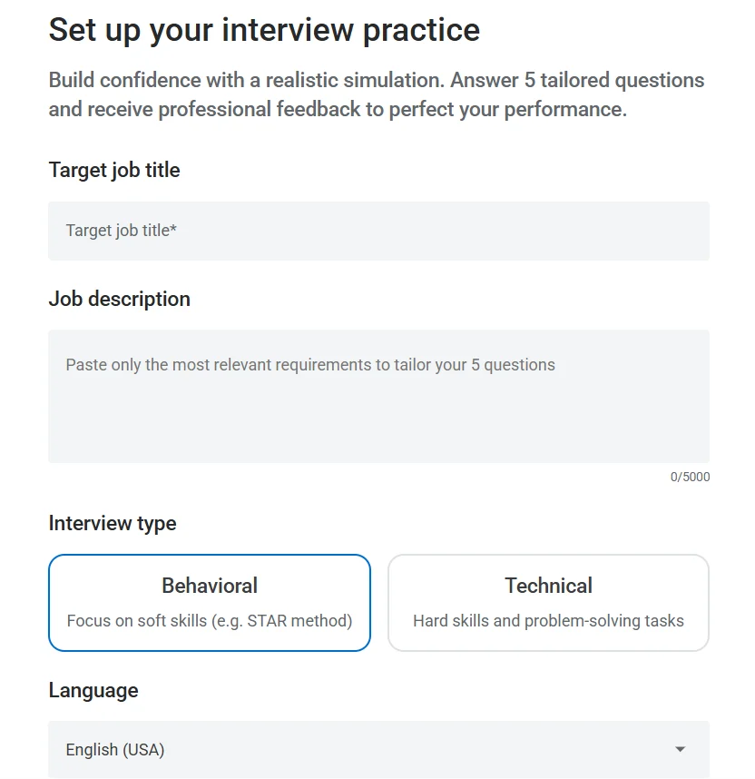 set up your ai interview-simulation