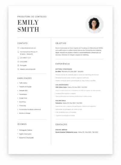 portuguese_cv_resume example
